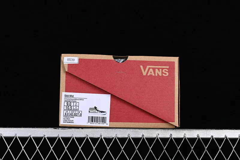 All categories Vans Vans series Vans Mid Vans China Vans Sk8-Mid black and white checkerboard mid-top casual sneakers VN0A391FQXH